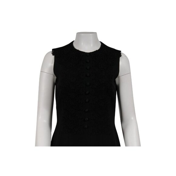 Dolce & Gabbana Embroidered  Floral Lace Pencil Dress Medium IT 38 Button Front - Picture 6 of 13